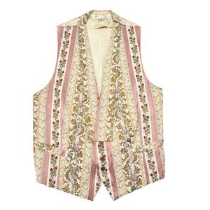 Vintage Andrea Behar Vest Size 2 90s Tapestry Old Money Whimsical Victorian